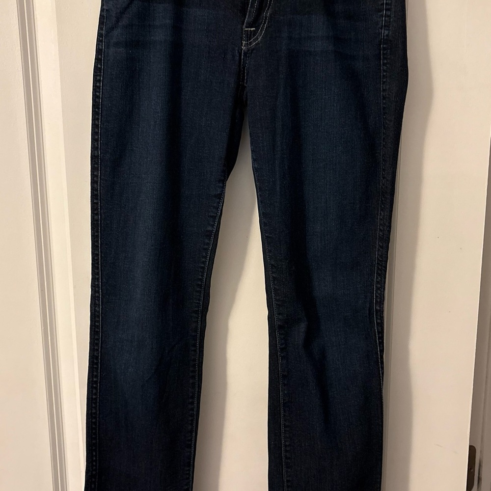 Seven7 Dark Blue Straight Leg Women's Jeans